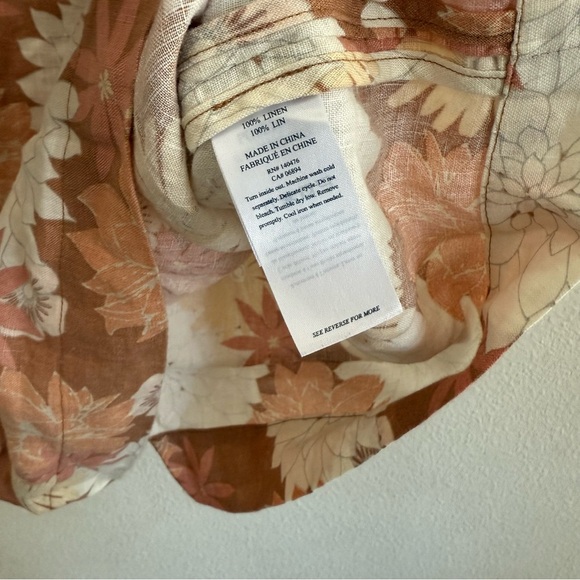 Faherty Summer Sands Linen Tank In Warm Jicaro Island Large - Picture 5 of 6